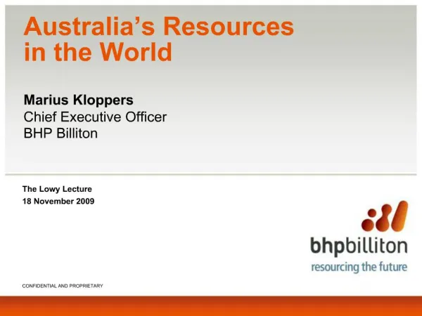Australia s Resources in the World