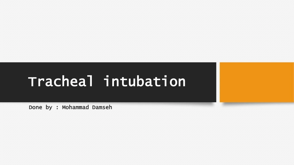 tracheal intubation