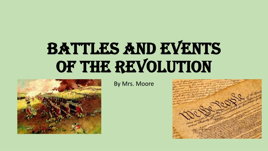 battles and events of the revolution