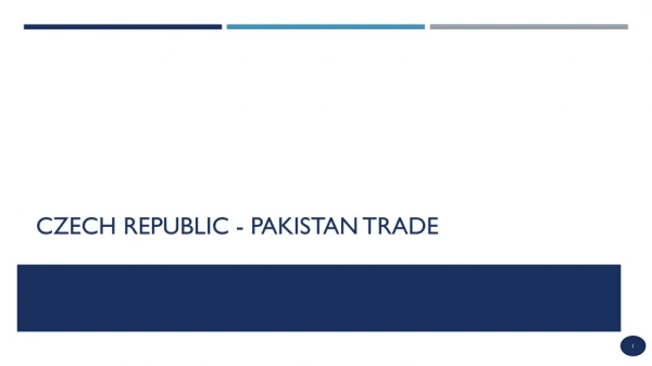 CZEch REPUBLIC - Pakistan Trade