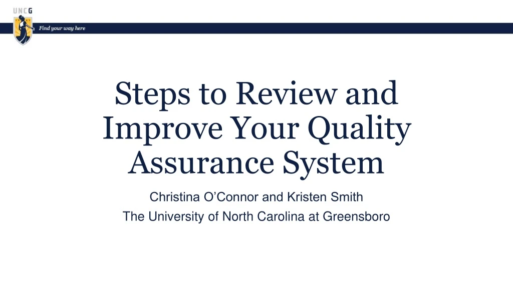 steps to review and improve your quality assurance system