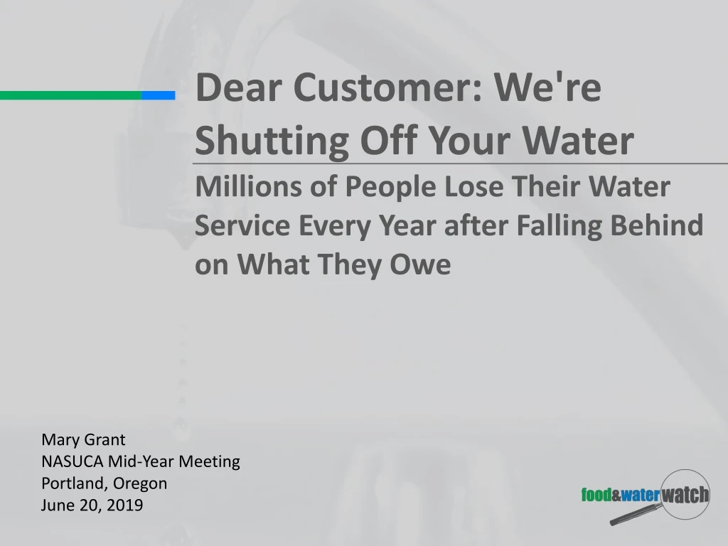 dear customer we re shutting off your water