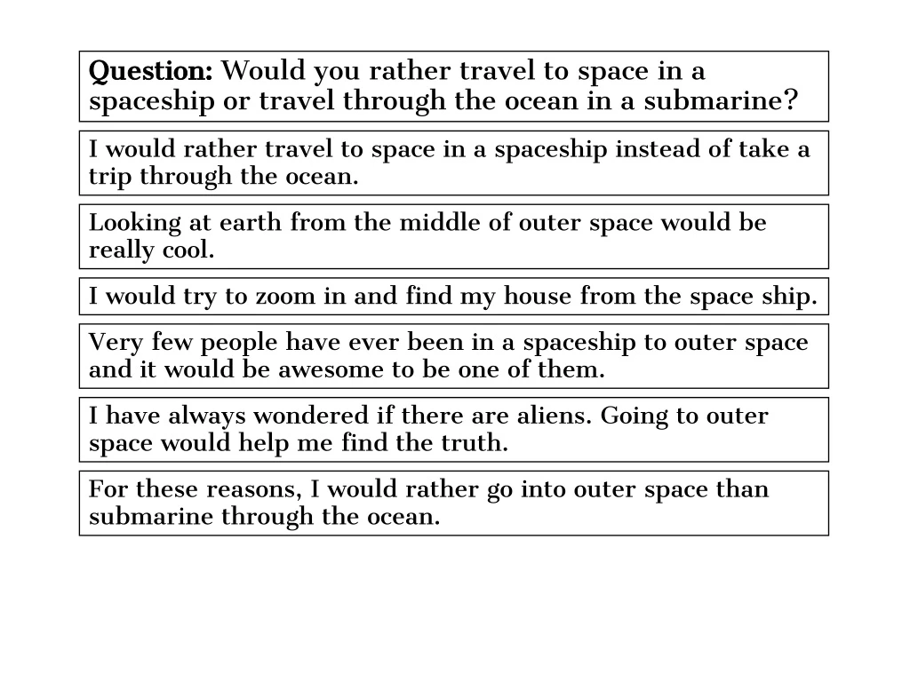 question would you rather travel to space