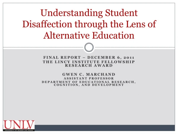 Understanding Student Disaffection through the Lens of Alternative Education