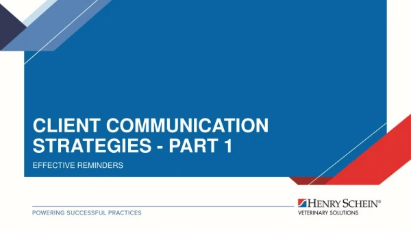 Client communication Strategies - Part 1