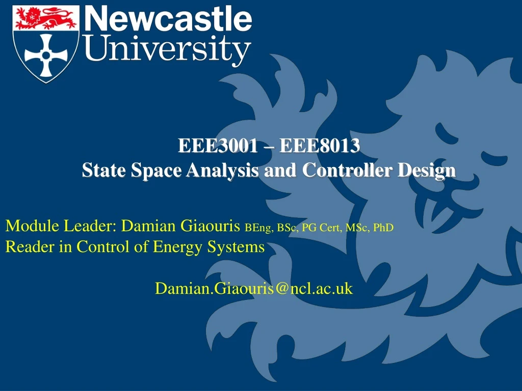 eee3001 eee8013 state space analysis