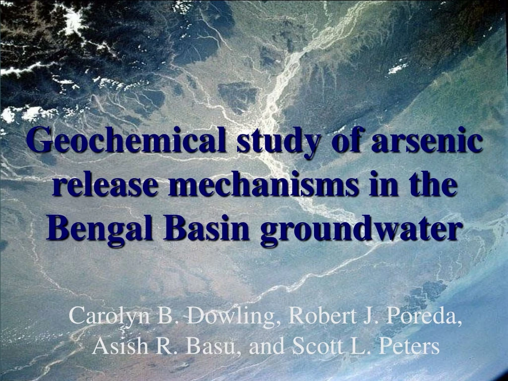 geochemical study of arsenic release mechanisms