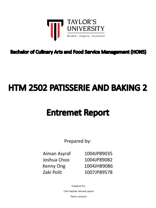 HTM 2502 PATISSERIE AND BAKING 2