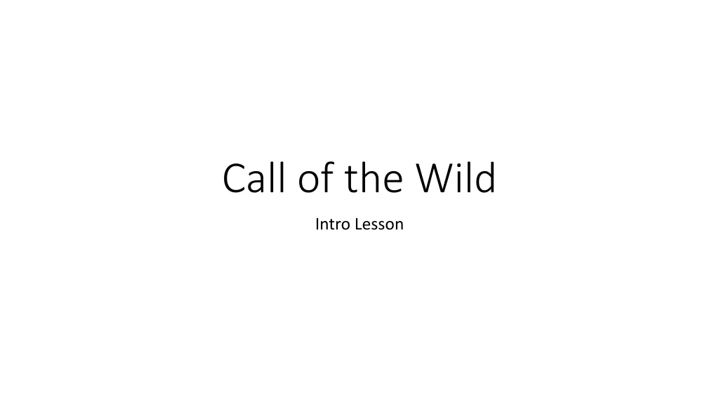 call of the wild