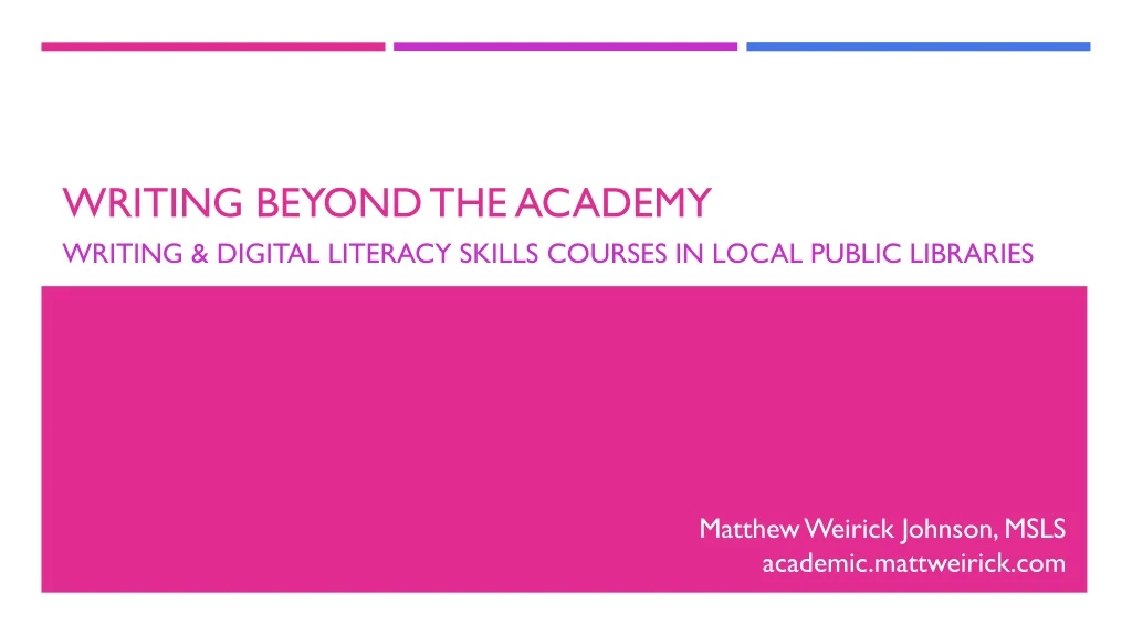 writing beyond the academy