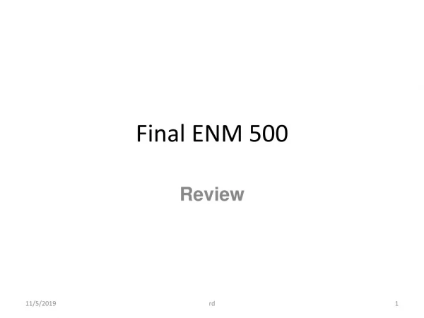 Final ENM 500