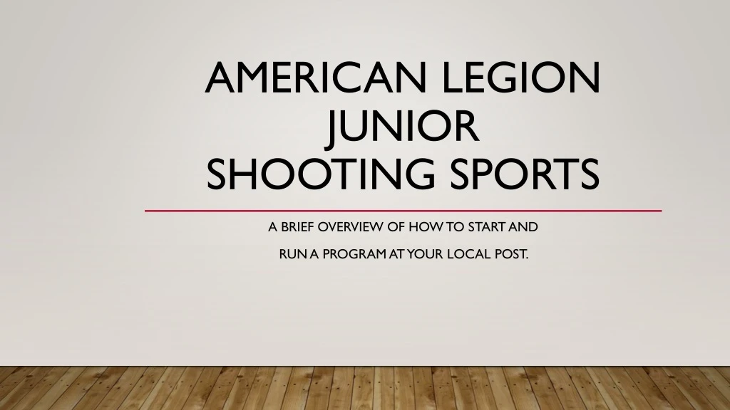 american legion junior shooting sports