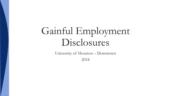 Gainful Employment Disclosures