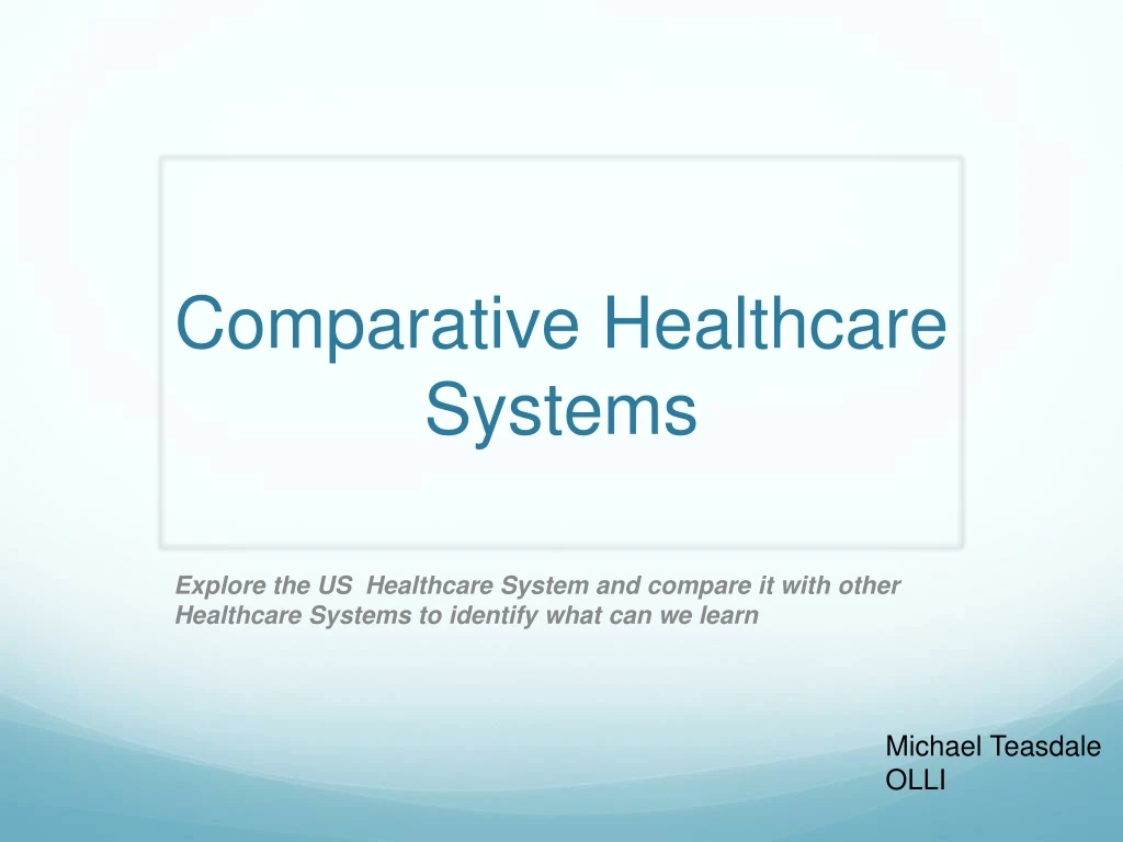 comparative healthcare systems