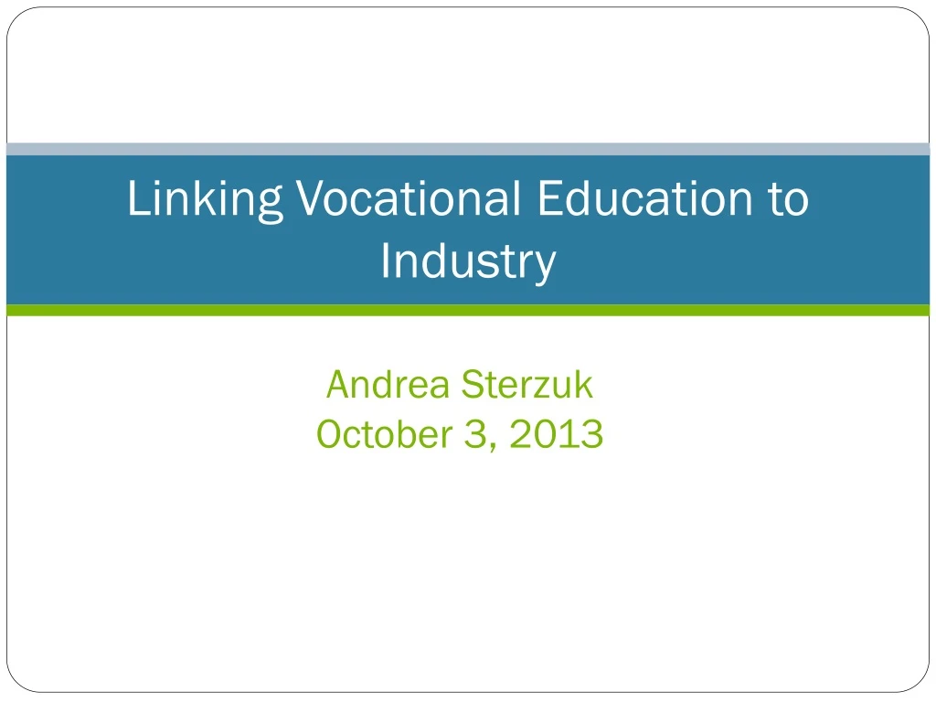 linking vocational education to industry