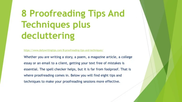 8 Proofreading Tips And Techniques plus decluttering