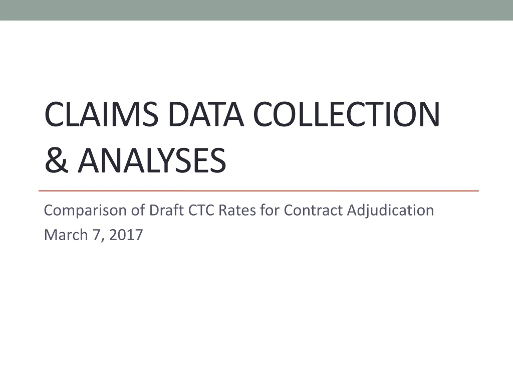 claims data collection analyses