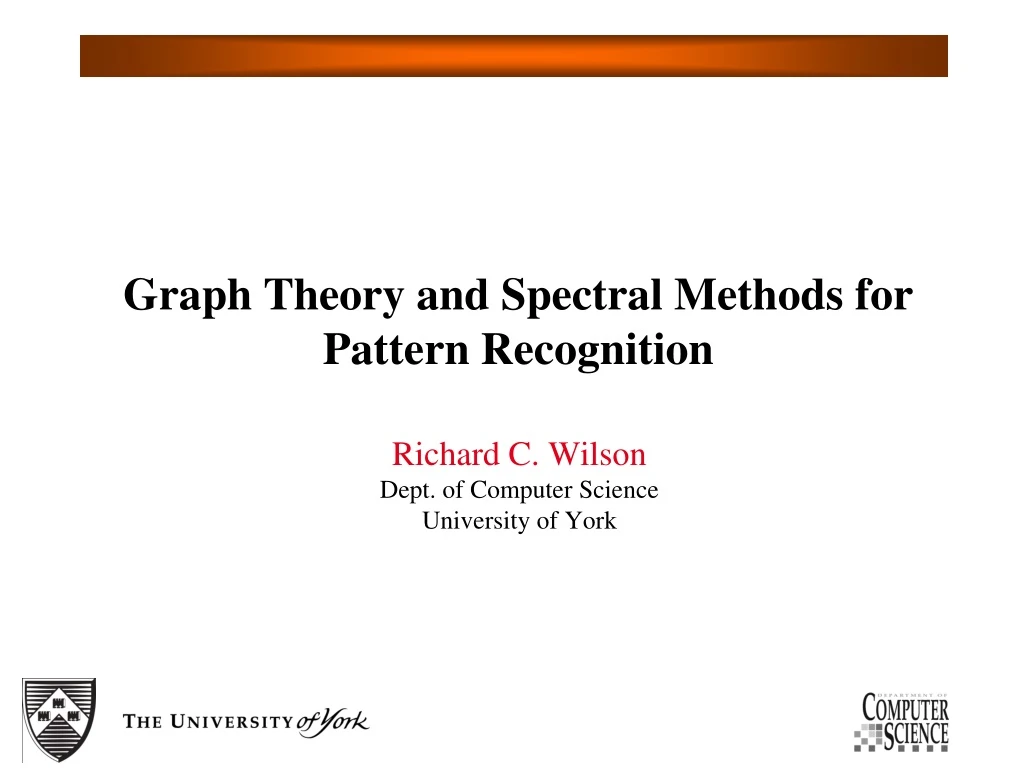 graph theory and spectral methods for pattern recognition