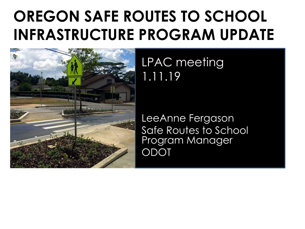 oregon safe routes to school infrastructure