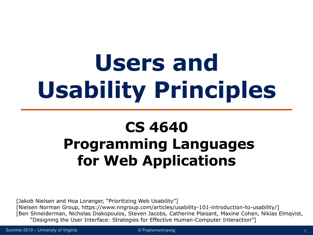 users and usability principles cs 4640 programming languages for web applications