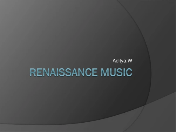 Renaissance Music