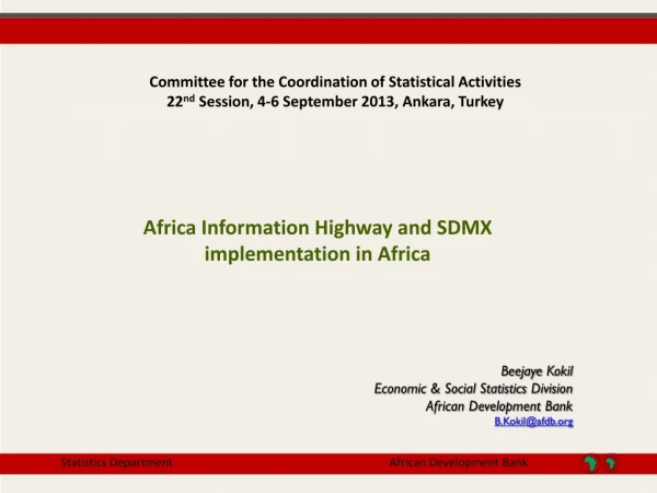 Africa Information Highway and SDMX implementation in Africa