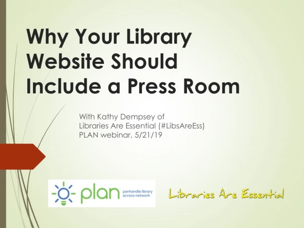 Why Your Library Website Should Include a Press Room