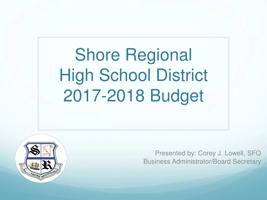 shore regional high school district 2017 2018 budget