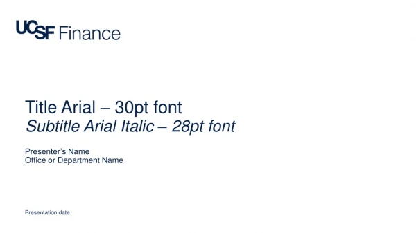 Title Arial – 30pt font