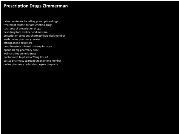 Prescription Drugs Zimmerman