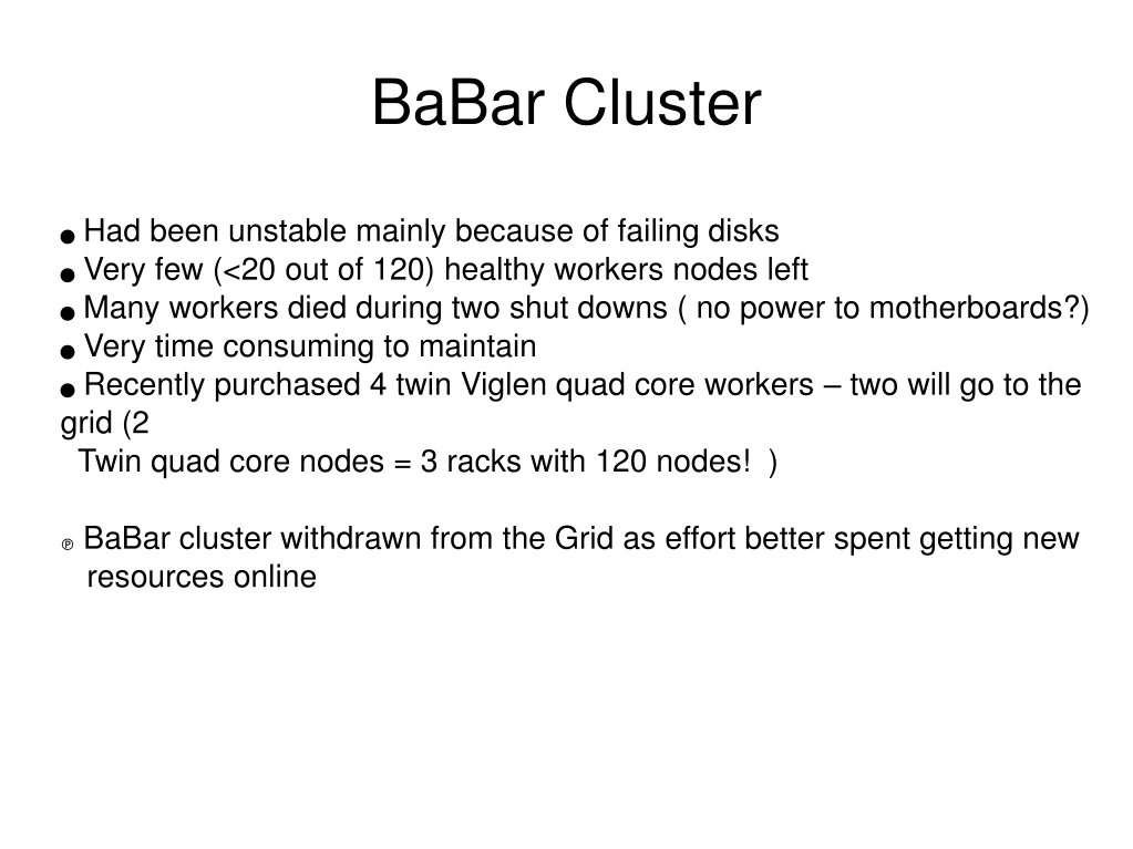 babar cluster