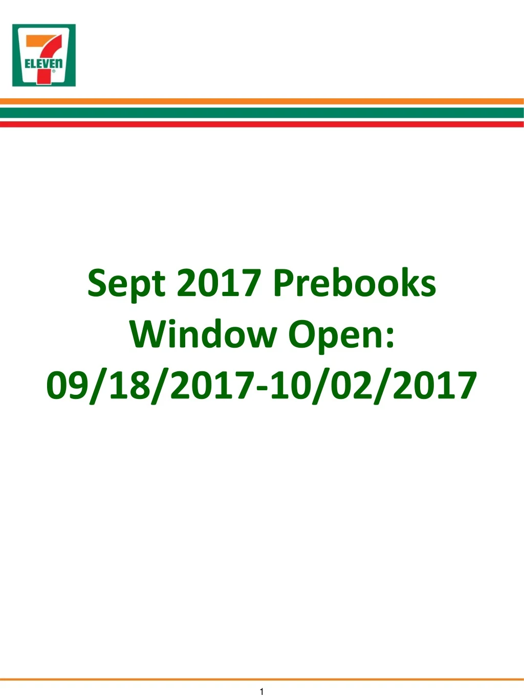 sept 2017 prebooks window open 09 18 2017