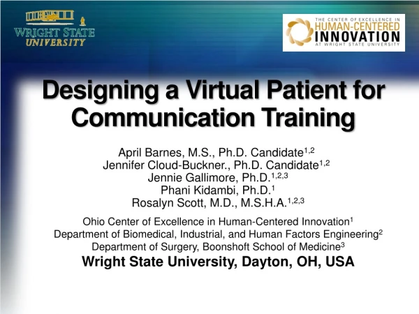 Designing a Virtual Patient for Communication Training