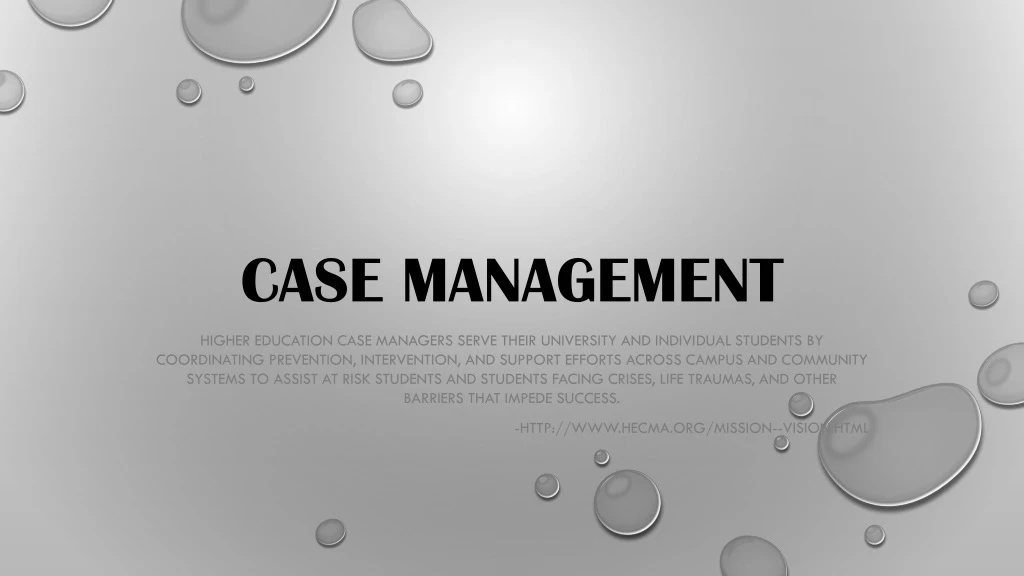 what is case management in higher education