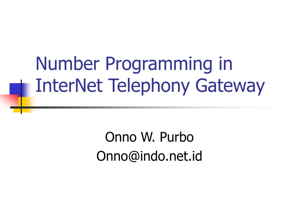 number programming in internet telephony gateway
