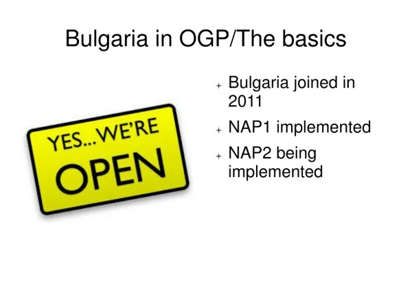 Bulgaria in OGP/The basics