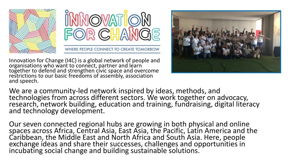 innovation for change i4c is a global network