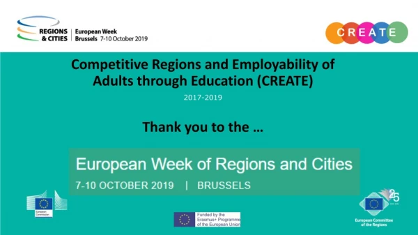 Competitive Regions and Employability of Adults through Education (CREATE) 2017-2019