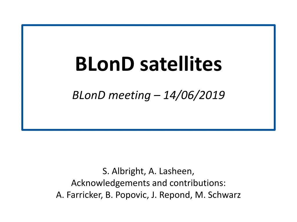 blond satellites s blond meeting 14 06 2019