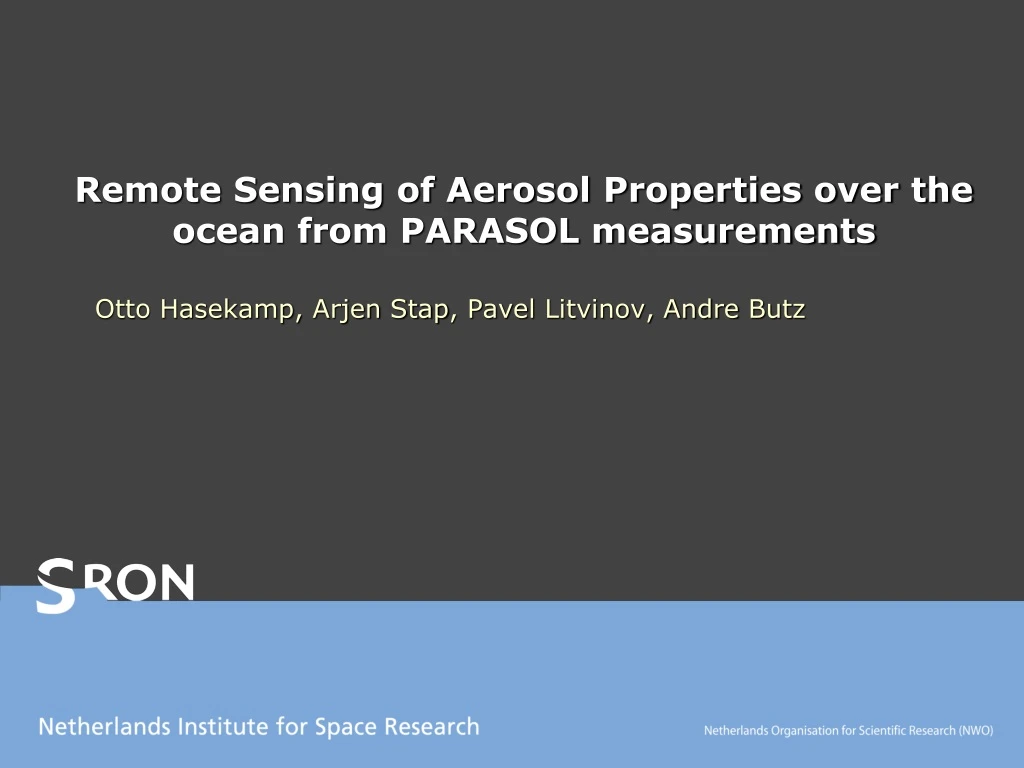 remote sensing of aerosol properties over the ocean from parasol measurements