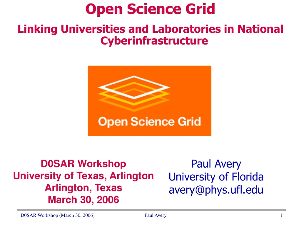 open science grid linking universities