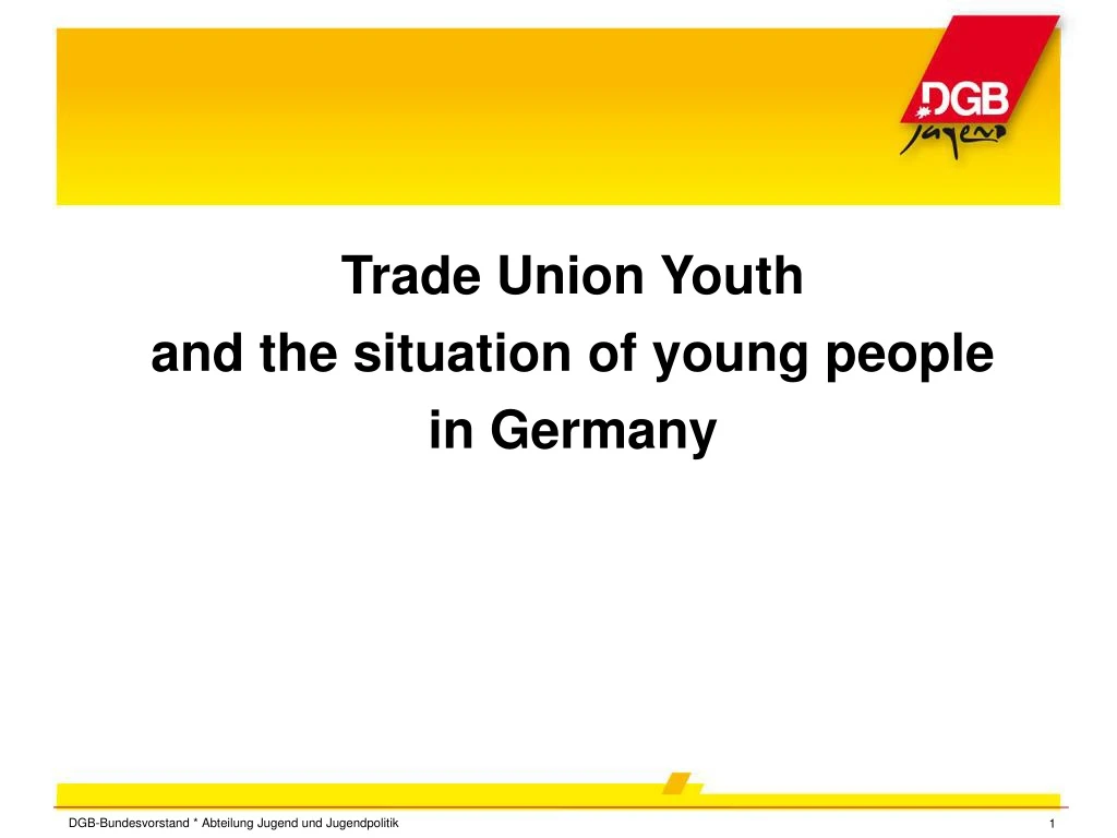 trade union youth and the situation of young