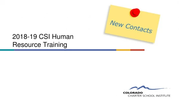 2018-19 CSI Human Resource Training
