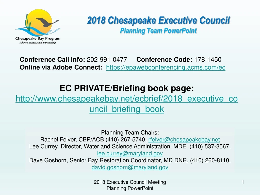 2018 chesapeake executive council planning team powerpoint