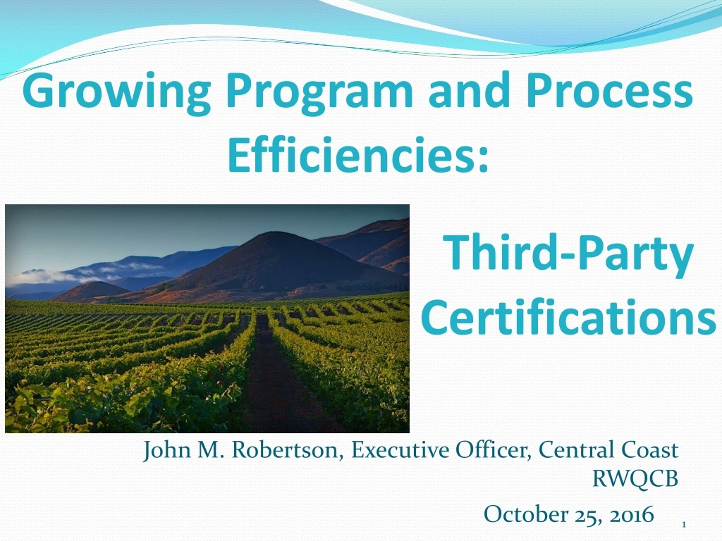growing program and process efficiencies