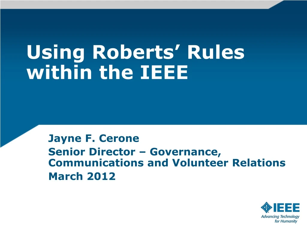 using roberts rules within the ieee