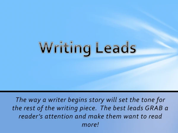 Writing Leads