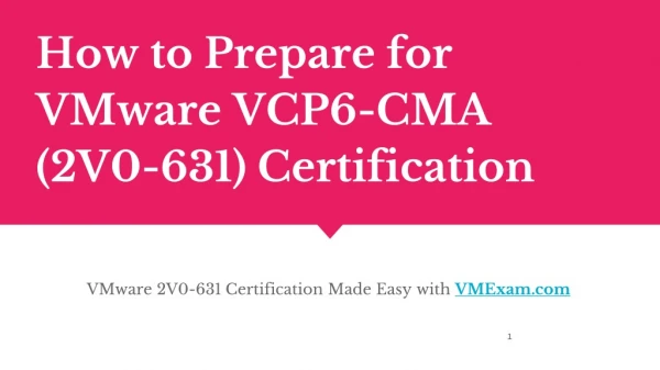 [PDF] Know About the VMware VCP6-CMA (2V0-631) Certification Exam