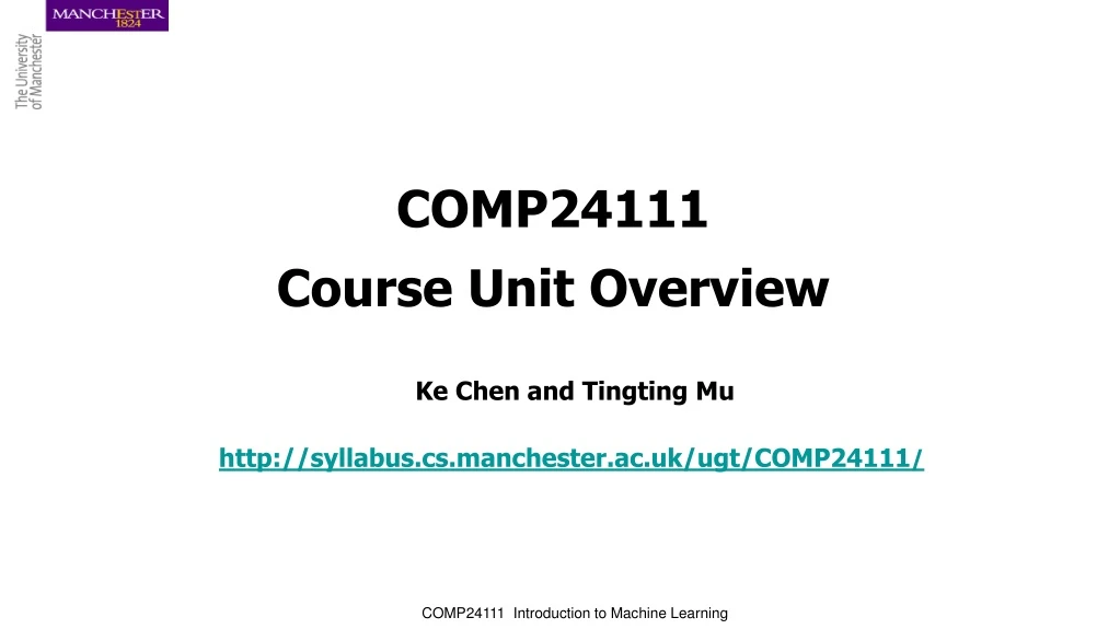 comp24111 course unit overview
