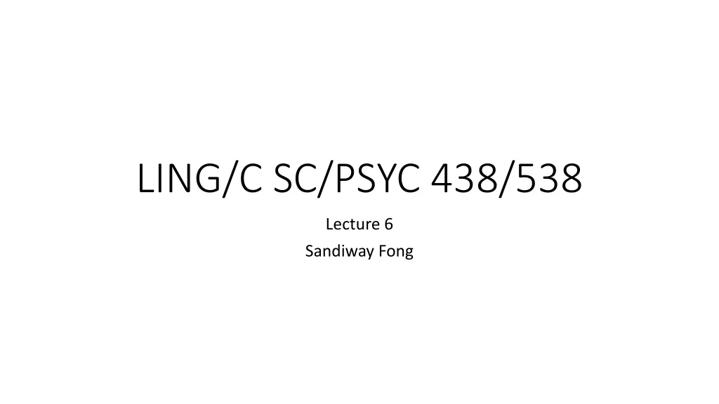 ling c sc psyc 438 538